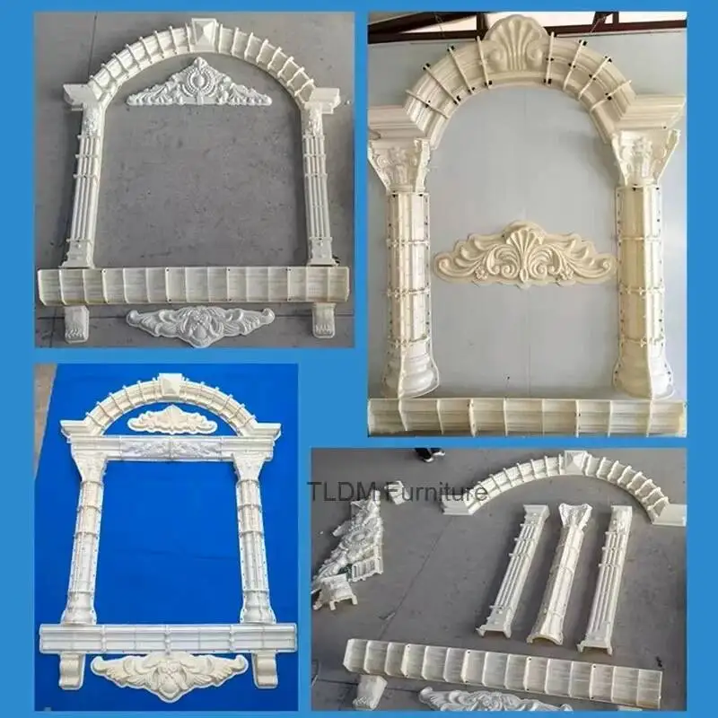 Modern Courtyard Garden Thickened Model Line Plastic Cement Building Model Home Villa Roman Column European Window Cover Molds