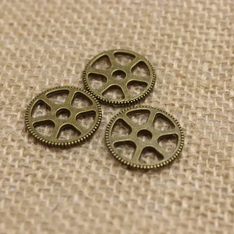 50 pz/lotto 20mm tre colori in lega di metallo antico ingranaggio fascino gioielli Charms risultati che fanno T0195