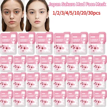 Japan Sakura Mud Face Mask Deep Cleansing Remove Blackheads Oil-Control Clay Mask…