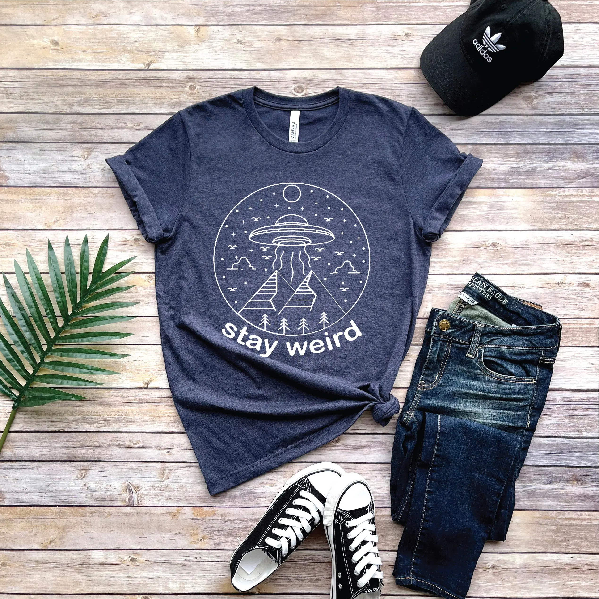 Stay Weird T Shirt Ufo Funny Sarcastic Socially Awkward For Best Friend Mate