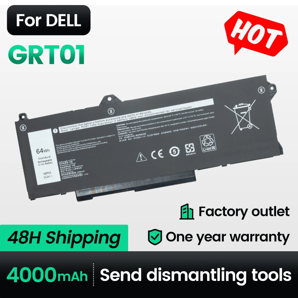 keyuan  GRT01 Laptop Battery For DELL Latitude 5421 5431 5521 5531 Precision 3561 3571 3470 Alienware m17 R5 AMD Series 00P3TJ