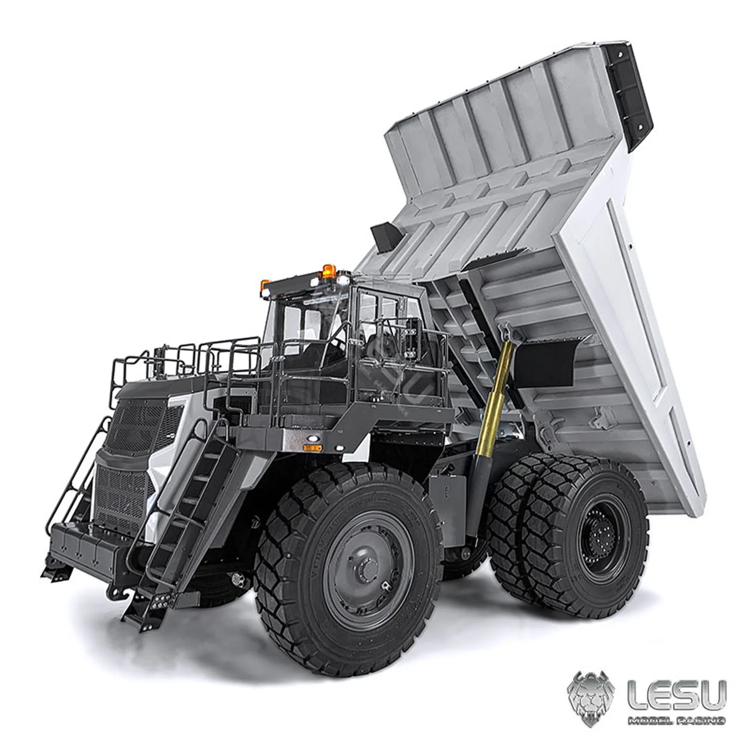 LESU 1/16 Metal RC Hydraulic Mining Truck Aoue R100E Radio Control Painted Finished Dumper Cars Machinery Toys for Boys TH23382