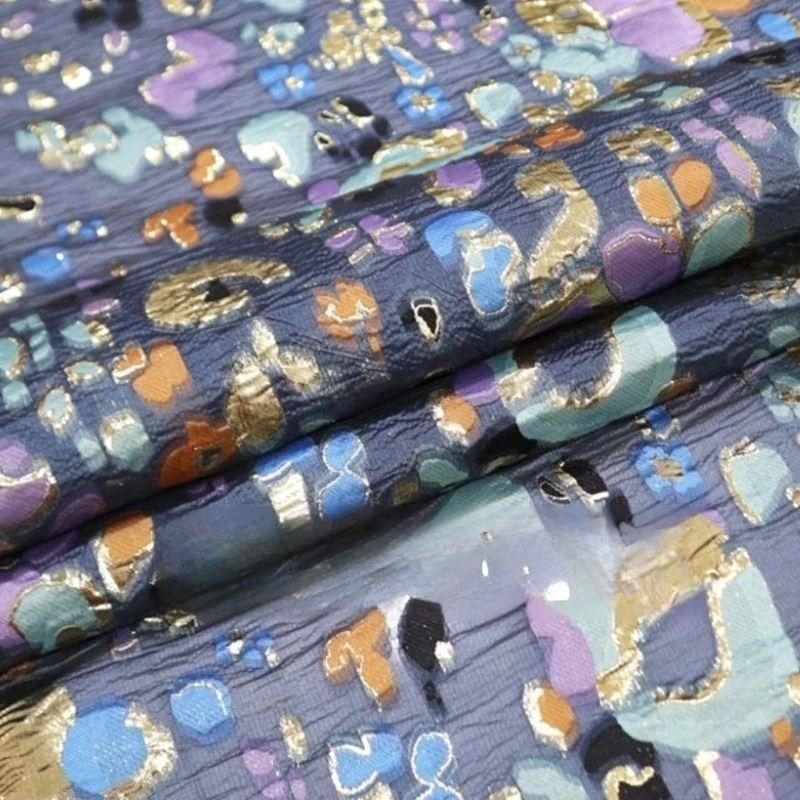 Gold Line Brocade Jacquard Fabric Yarn-dyed Dress Blazer Clothing European Brand Fashion Design Sewing Wholesale Cloth by Meter