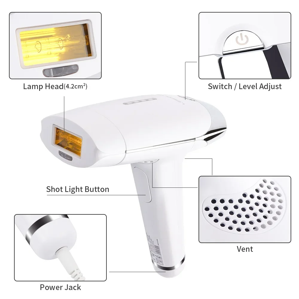 Professional Permanent Laser Epilator 700000 Flashes IPL Hair Removal Photo Painless Armpit Hair Remover Pulsed Light Machine