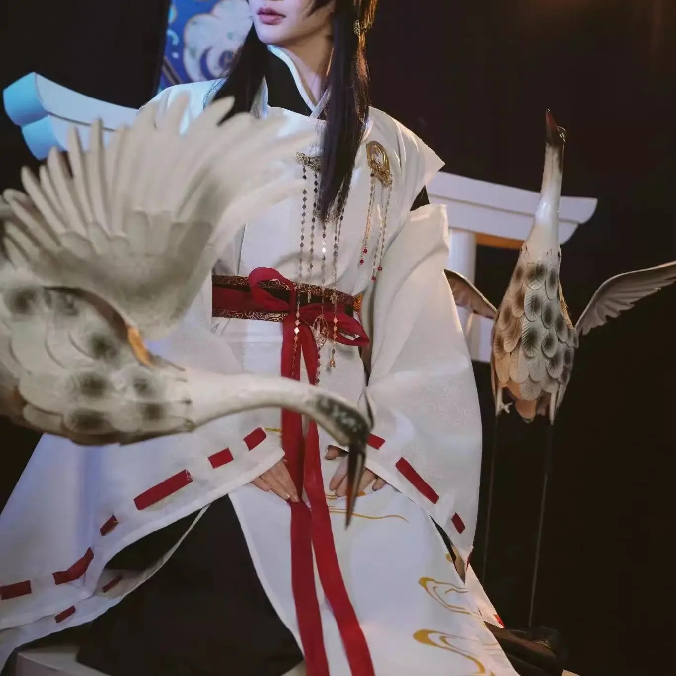 Disfraz de Cosplay de GHG xieta Bailiu, ibecame a god in a horror game, conjunto de Hanfu blanco chino