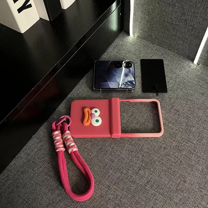 لطيف سميكة الشفاه سوار حزام جراب هاتف ل Xiaomi مزيج الوجه 2 لسامسونج غالاكسي ZFlip 7 6 5 4 3 7FE التدرج غطاء للحماية