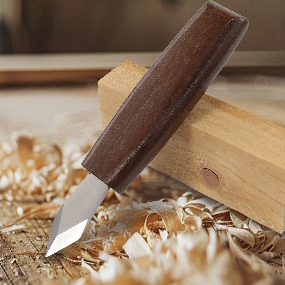 Marking Knife Double Bevel Striking Knife With CR-V Sharp Blade Wooden Handle For Woodworking Carving And Marking image 4