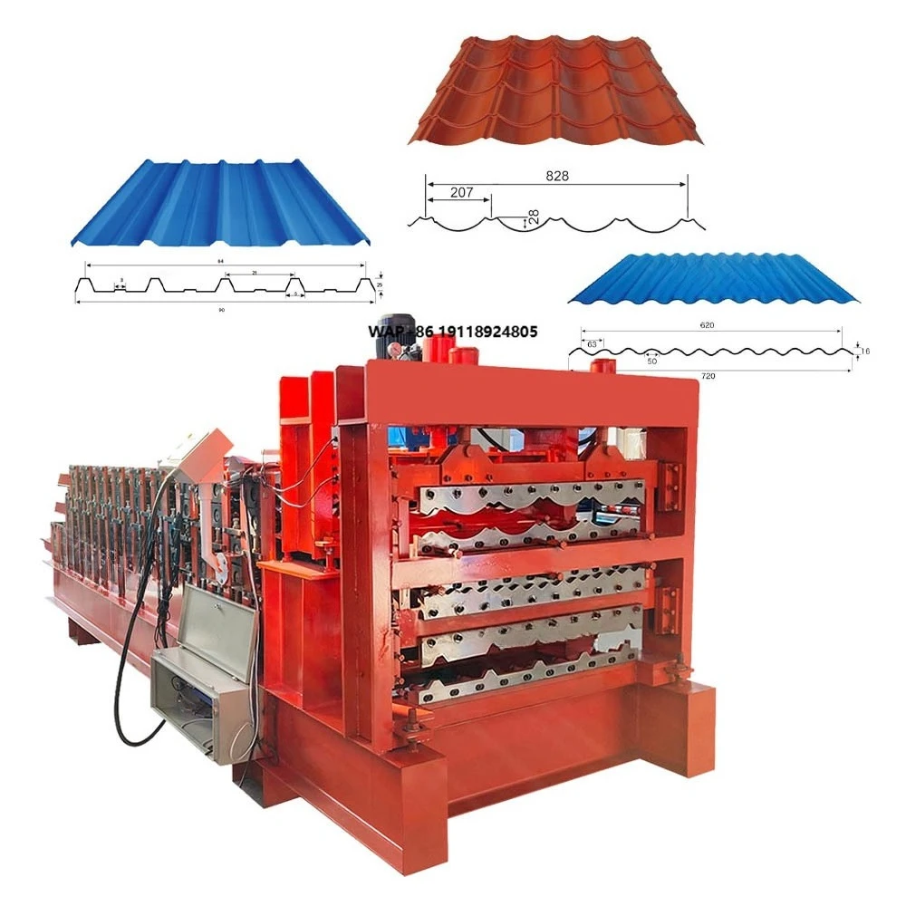 Good Price Three Layer Tile Roll Forming IBR Metal Roof Sheets Making Machine