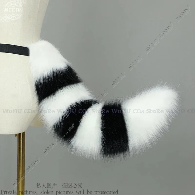 Orejas de animales y cola de Animal, Cosplay peludo, juego de rol, tocado de felpa, cola de zorro, lindo negro, gris, marrón, fiesta de Halloween, mujer y hombre