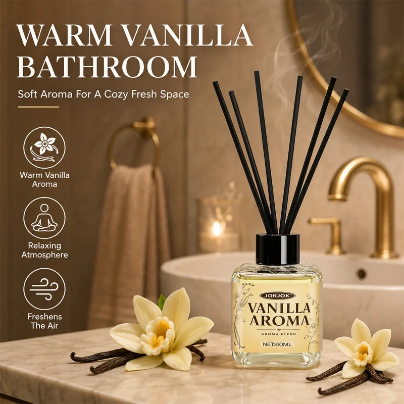 JOKJOK 60ML Vanilla Scented Car Air Freshener - Long Lasting Car Diffuser - Last 120+ Days-30% fragrance concentration