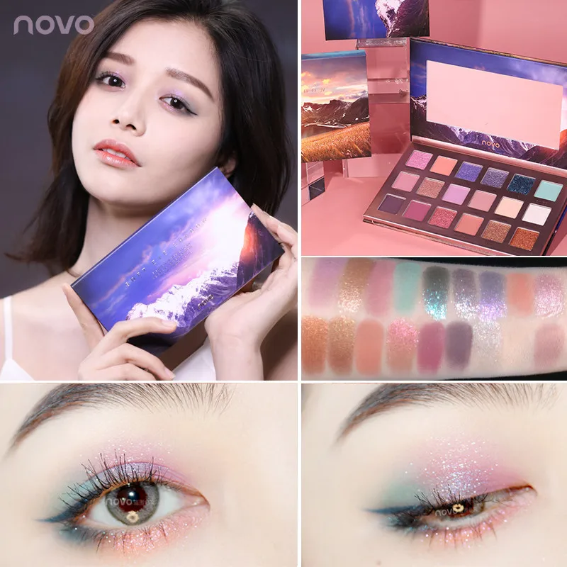 NOVO Reed Glacier eye shadow ins Super Hot Student Affordable Waterproof Pearlescent Pumpkin Earth Color eye shadow Plate