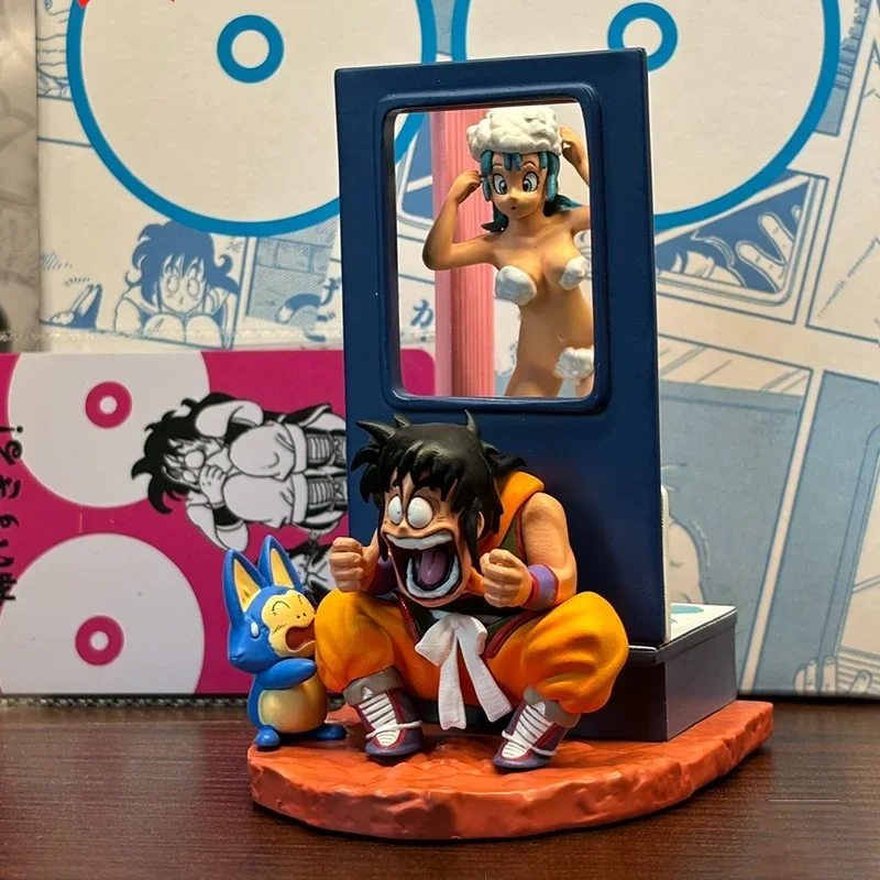 9cm Dragon Ball Z Yamcha and Bulma Figure Bulma anime action Figure Pvc Model Statue Collection Decoration Ornaments Toys Gift