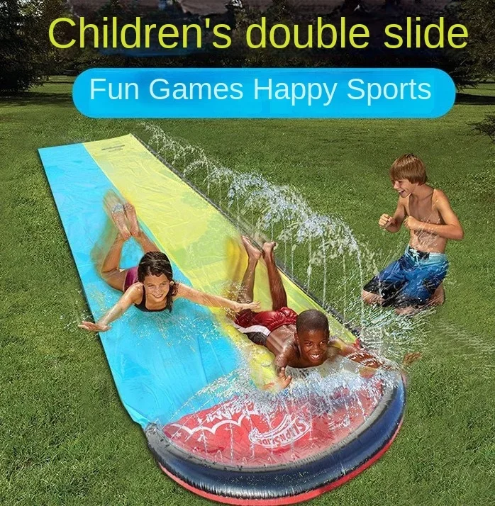 Children's PVC Inflatable Slide Two-person Surfing Lawn Slide Backyard Swimming Pool Outdoor Water Game Toys Swimming Training