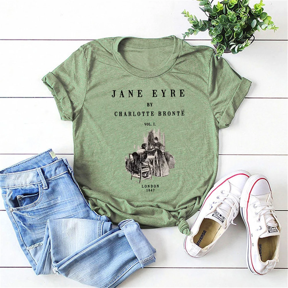 Jane Eyre Shirt Charlotte Bronte T-Shirt Booktok Classic Literature Tee Literature Trendy Short Sleeve Tshirt Bookish Tops Gift