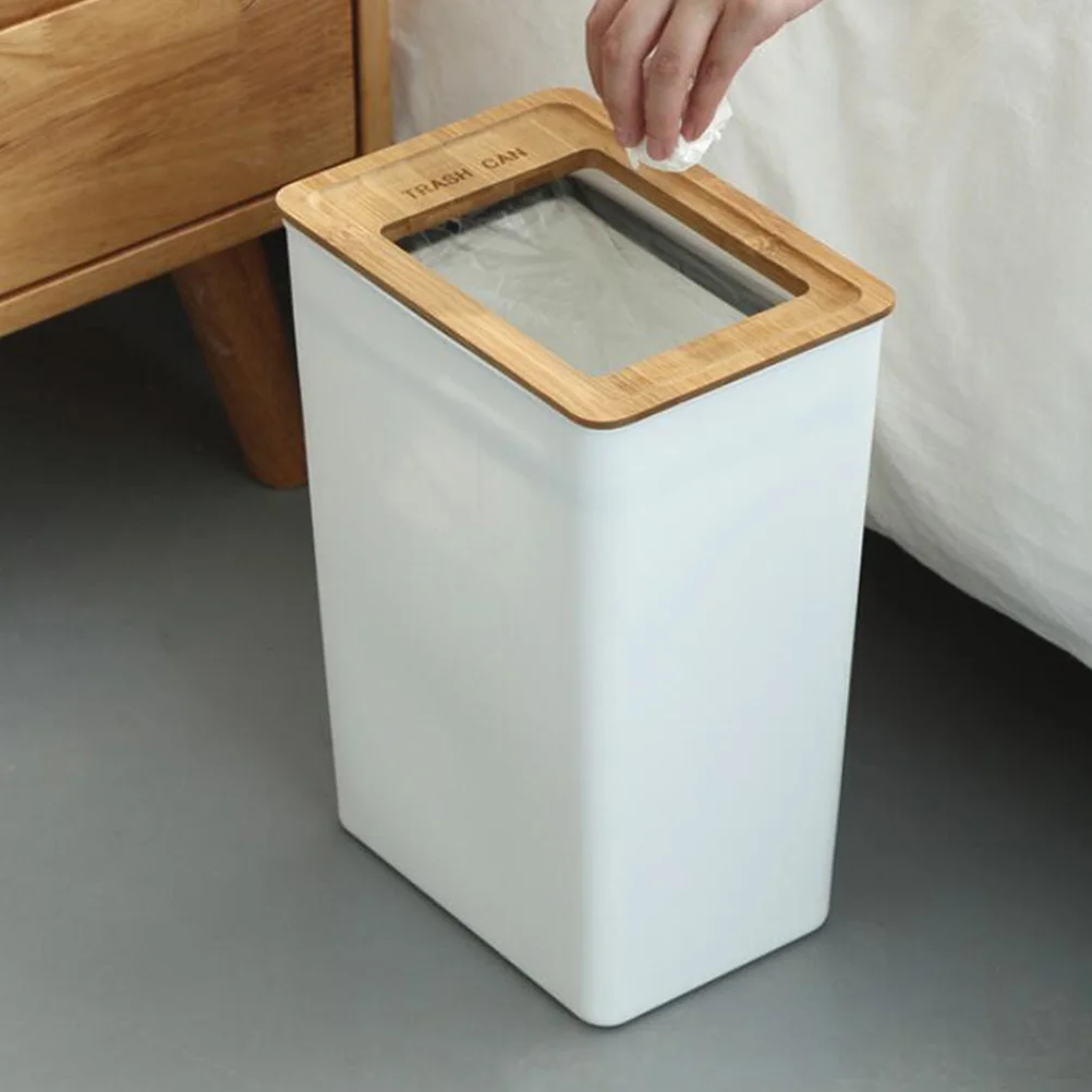 

Garbage Container Bin Waste Paper Basket Can Trash with Lid Home Accessories Bins Nordic Large