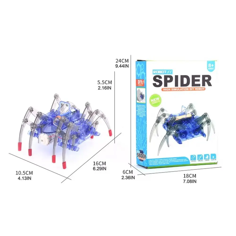 Educational Robotic Spider No Soldering Required Battery Operated Electric Robot Spider Movable Legs Stem Robotic Gift - view 5