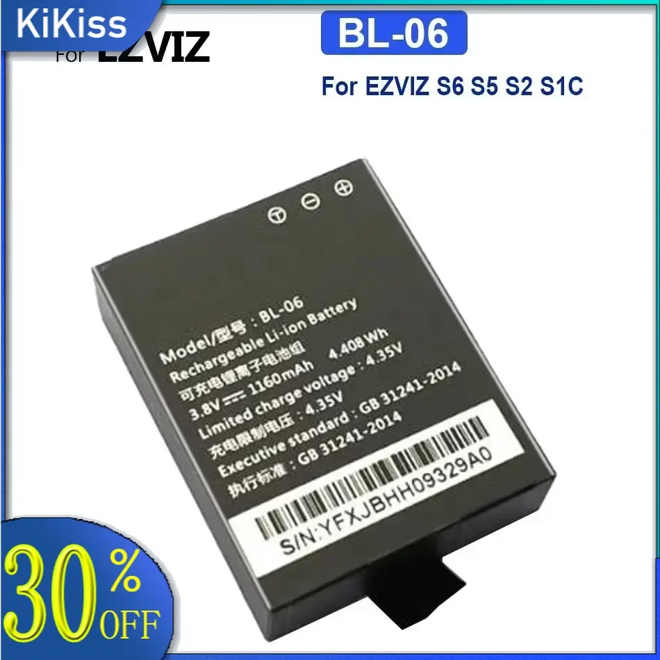 For EZVIZ S6 S5 S2 S1C BL-06(For EZVIZ) 1160mAh Digital Camera Battery