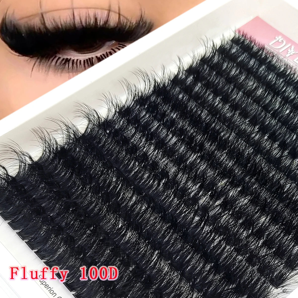 HBZGTLAD 8D Luxuriöse Flauschige DIY 80D-300D Wimpernbüschel 10-20mm Gemischte Länge Wimpernverlängerung 0,07mm Russische D-Curl Dicke – Detail 7