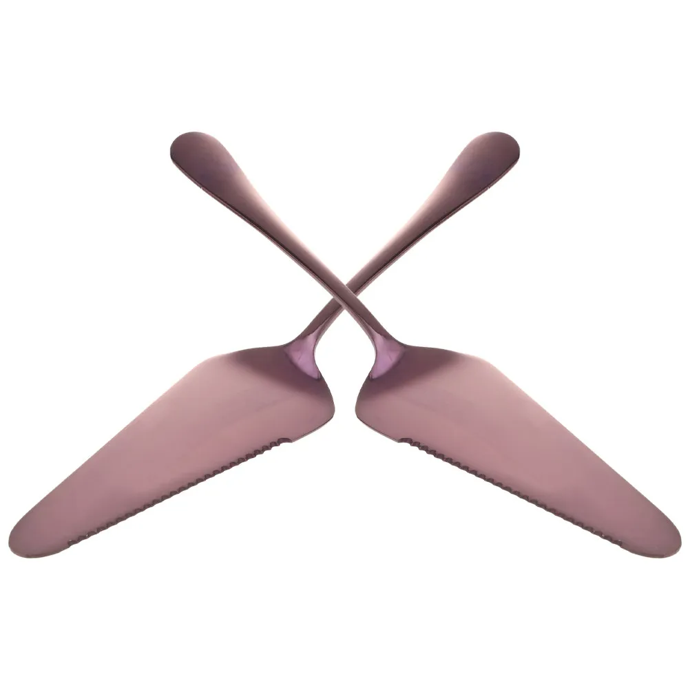 2Pcs Cake Slicer Server Stainless Steel Triangular Spatula Pizza Pie Baking Utensil Cake Slicer Server Dessert Serving Spatula