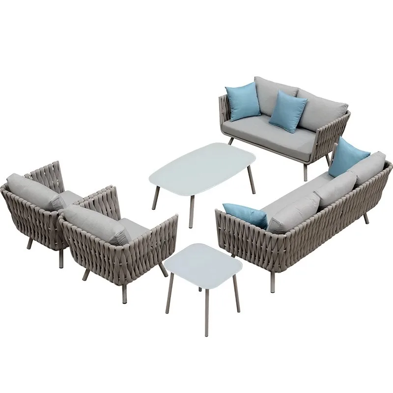 

Nordic outdoor sofa waterproof rattan chair B & B villa courtyard garden balcony open-air leisure hotel furniture