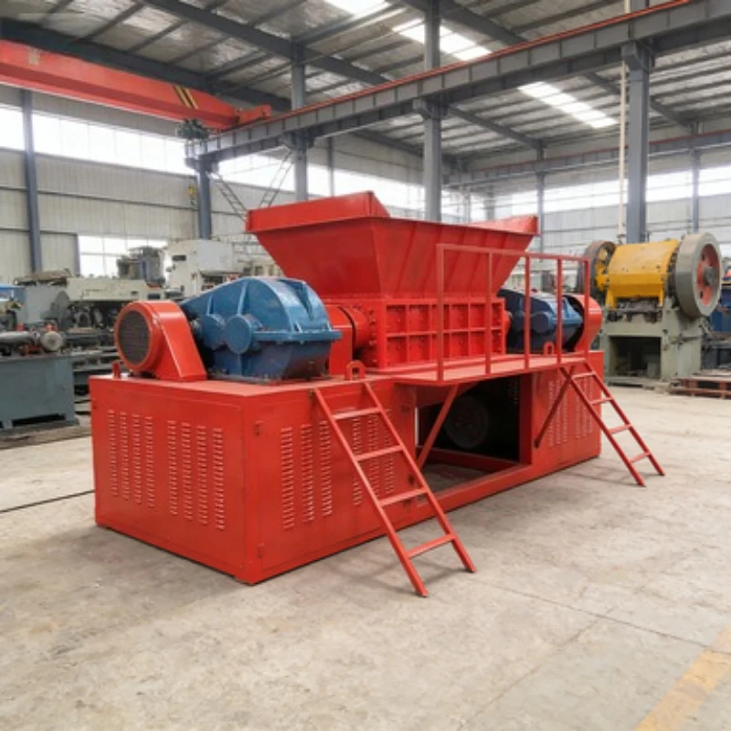 Double Shaft Shredder Customized for Tire Crushing and Material Recycling Including Plastic Metal Wood  Carton  in One Machine