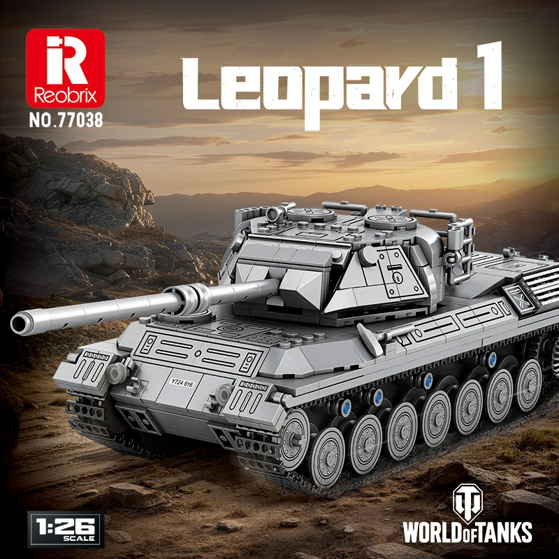 

1273PCS World of Tanks Leopard 1 Main Battle Tank Building Blocks Cold War Classic Tank Military Model Toy Gift For Adult Gamers