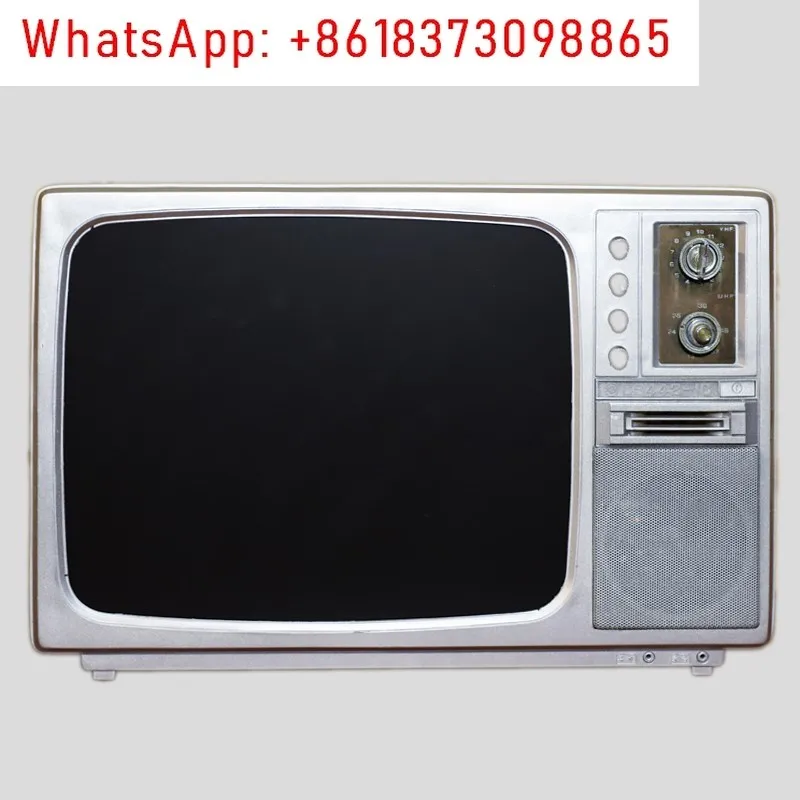 Old style TV 7080 retro nostalgic black and white machine, film and television props, folk old objects, ornaments
