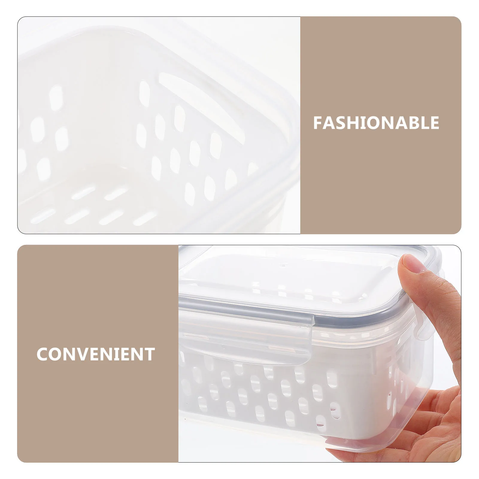 

Clear Refrigerator Organizers Drain Baskets Food-Grade Airtight Containers Storage Bins Set Dishwasher Safe