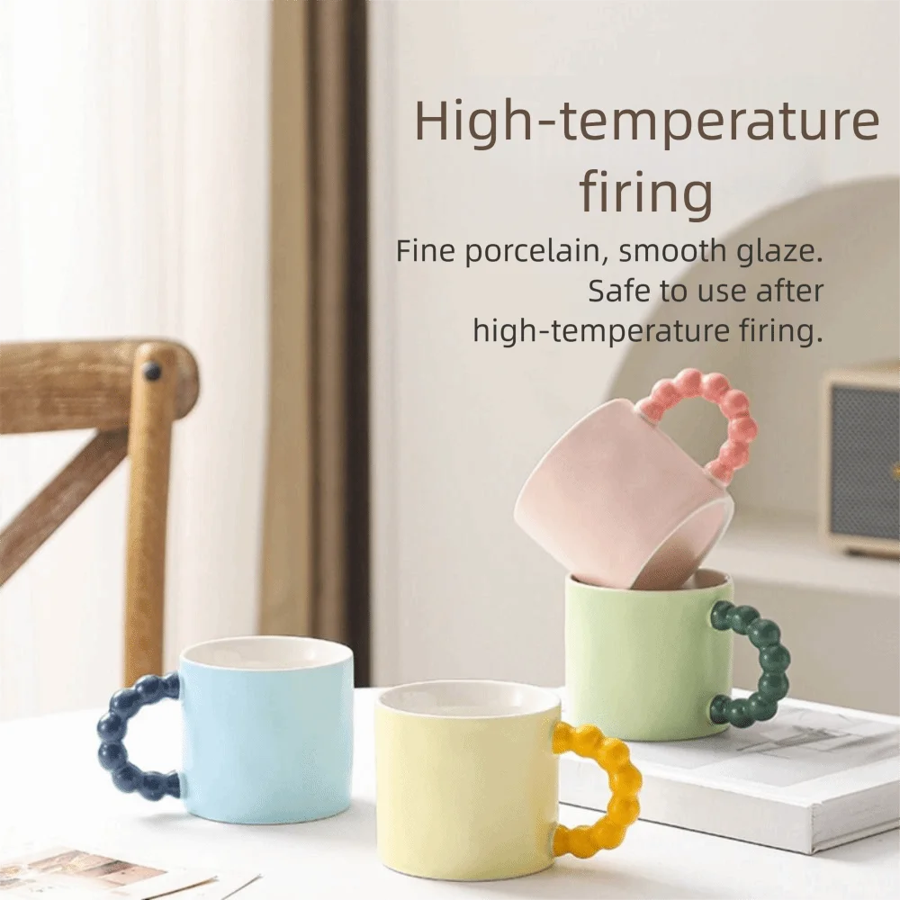 

Керамическая чашка для воды Macaron с цветными блоками, высокий уровень внешнего вида, креативный дизайн, кофейные чашки, практичное использование, простая матовая матовая кружка