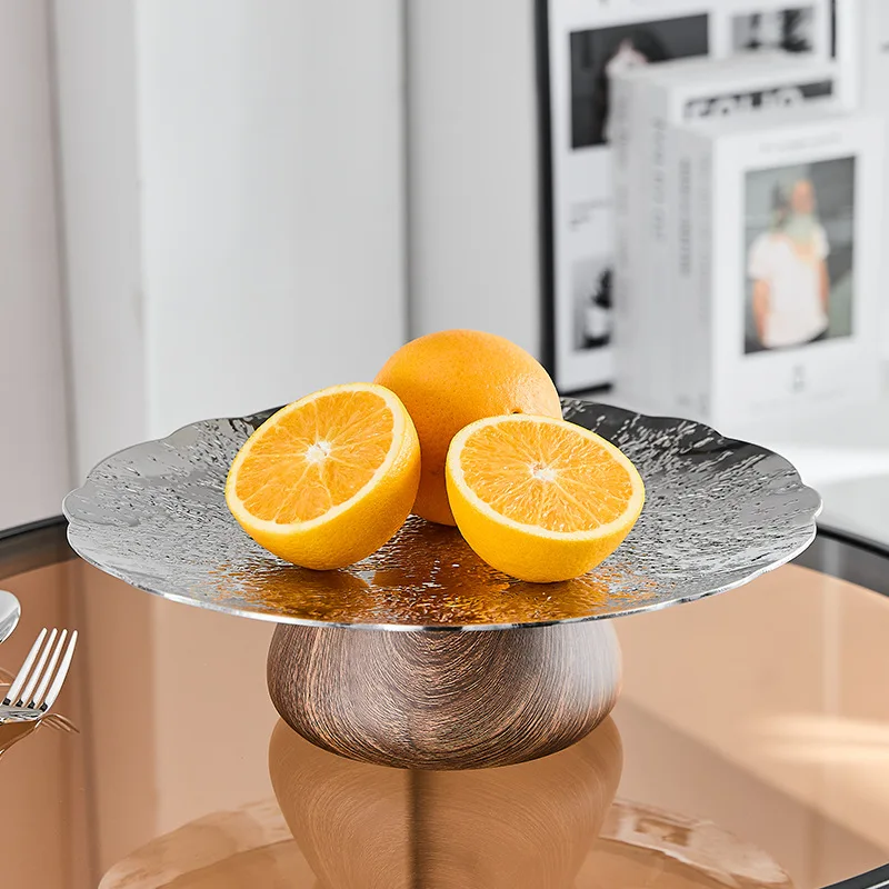 

Wave Stainless Steel Snack Nuts Candy Dish Fashion Restaurant TablewareTray Premium Fruit Dessert Bread Cheese Plate Serveware