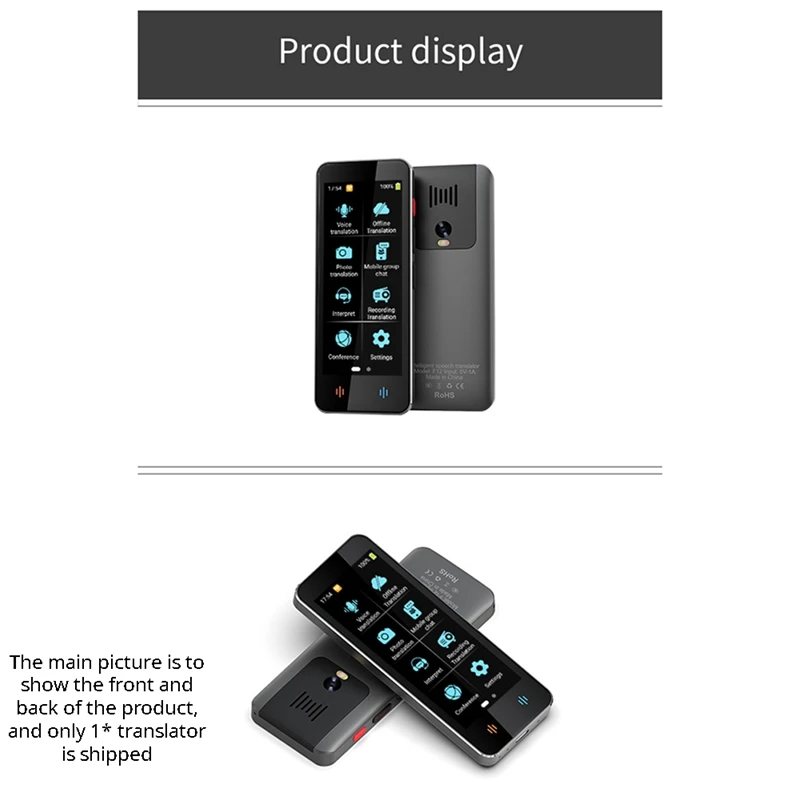 New Smart Translator Voice Multi 138 Languages Support Wifi Full 3D Touch Screen Photo Offline Record Translation Easy To Use