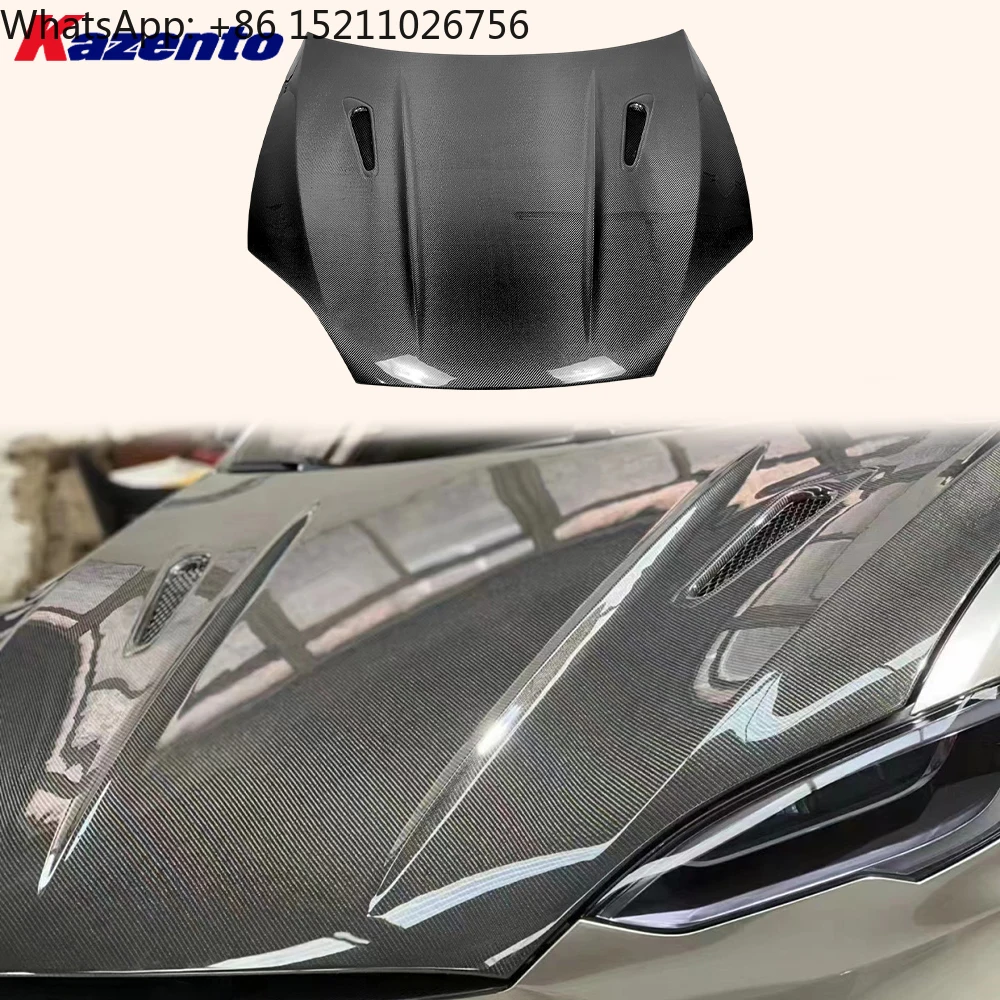 For Tesla Model S 2016-19 Carbon Fiber XSJ Style Front Vented Cooling Hood