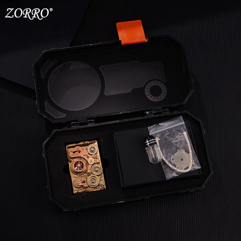 

Зажигалка Zorro в стиле стимпанк, механическая, креативная, из чистой меди, масляная зажигалка, индивидуальный мужской подарок