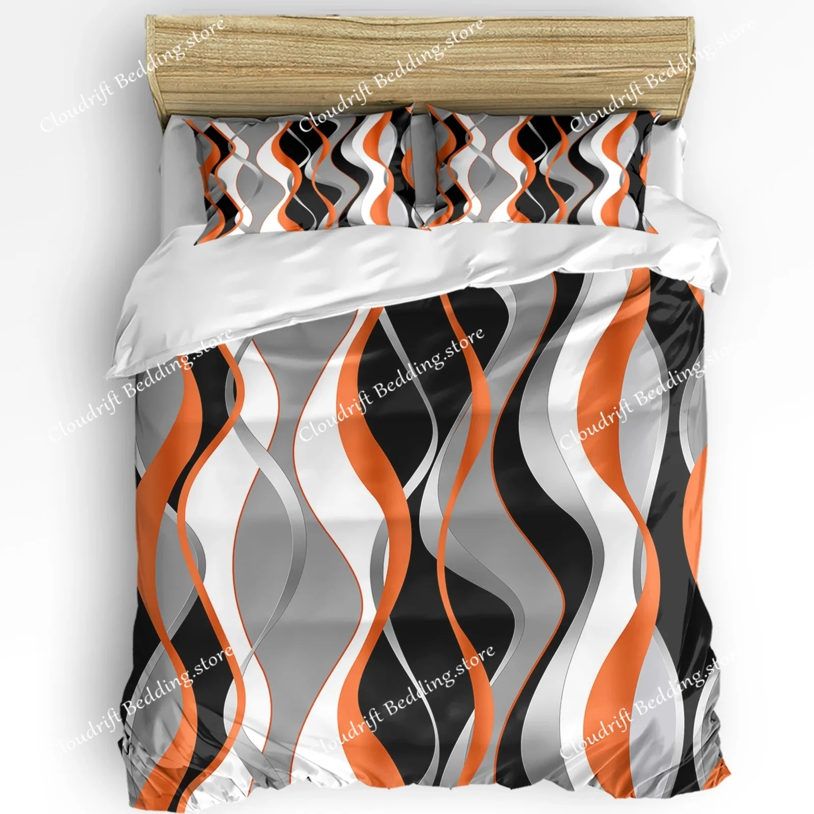 Geometric Red Black Gray Solid Abstract Bedding Set For Double Bed Home Textile Duvet Cover Quilt Cover Pillowcase
