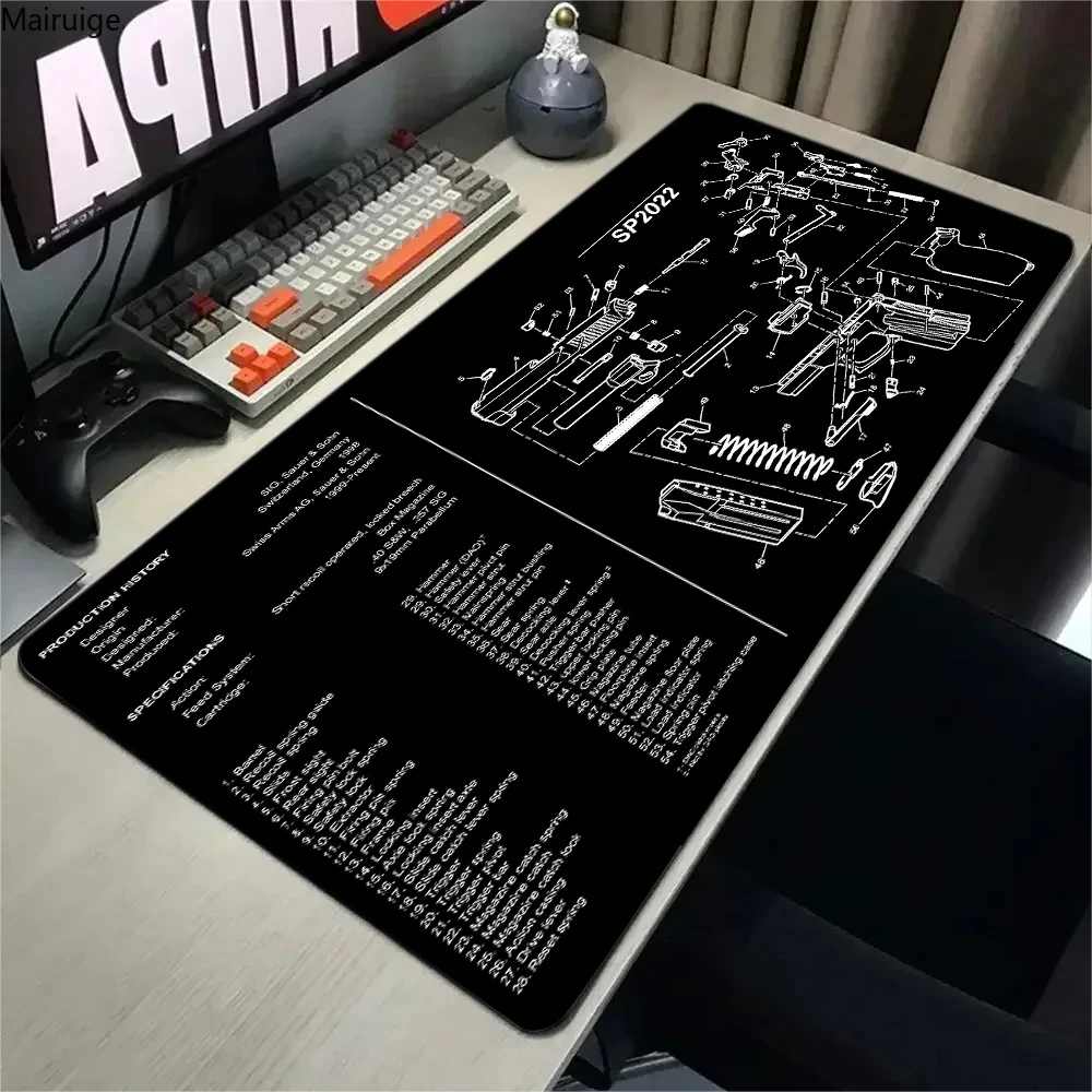 

Large Firearm Game Mouse Pad 90x40 Gaming Desk Mat Gun Part Mouse Mat Computer Rifle Gamer offices accessories teclado Mousepad