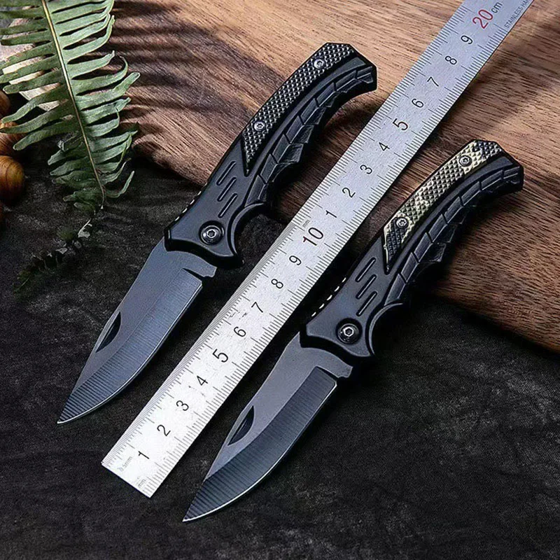 Folding Pocket Fruit Knife Mini Camping Multifunctional Knife with Non-slip Handle for Outdoor Accessories Stainless Steel Blade