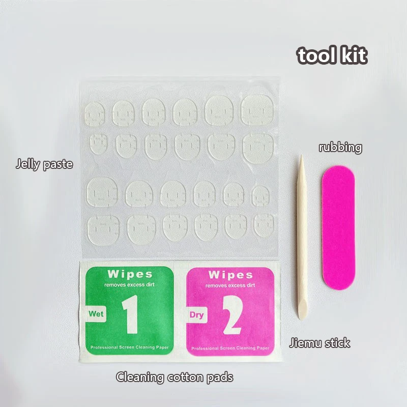 Wasserdichte künstliche Nägel, selbstklebende Tabs, Aufkleber zum Aufdrücken von gefälschten Nagelspitzen, Gelee-Aufkleber, Maniküre, Kleber, Nägel, tragbares Kit