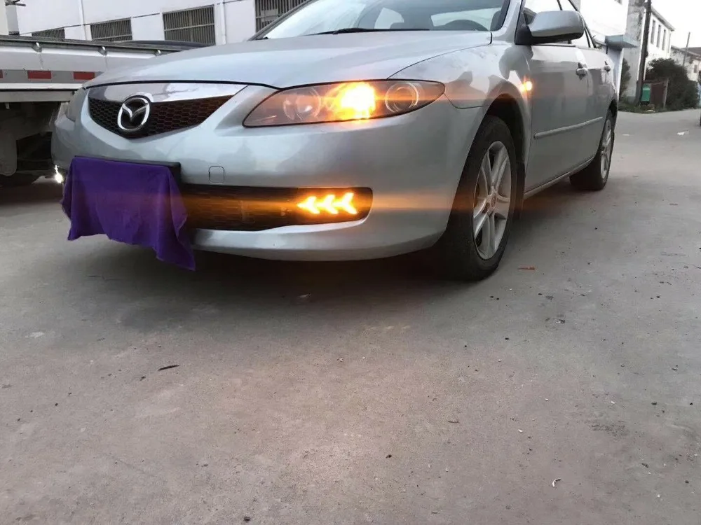 Car Styling For Mazda 6 Mazda6 2006 2007 2008 2009 2010  Car Accessories LED DRL Daytime Running Light Daylight With Yellow