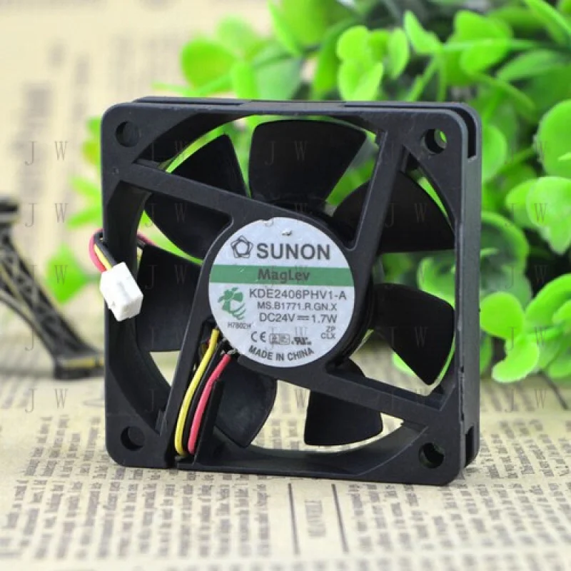 

DDW 1pcs FOR SUNON KDE2406PHV1-A 6CM 24V 1.7W 6015 3-wire cooling fan 3pin