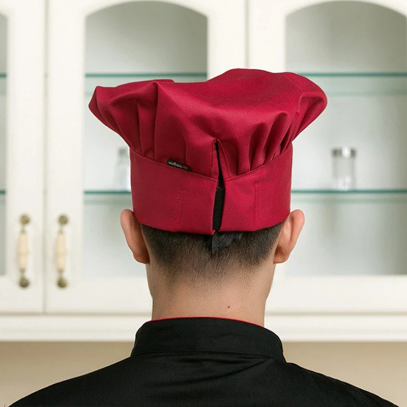 Chapeau haut élastique réglable pour chef professionnel, casquette de cuisine, chapeaux unis rayés, casquette de travail, hôtel, restaurants, cuisine, attribuable