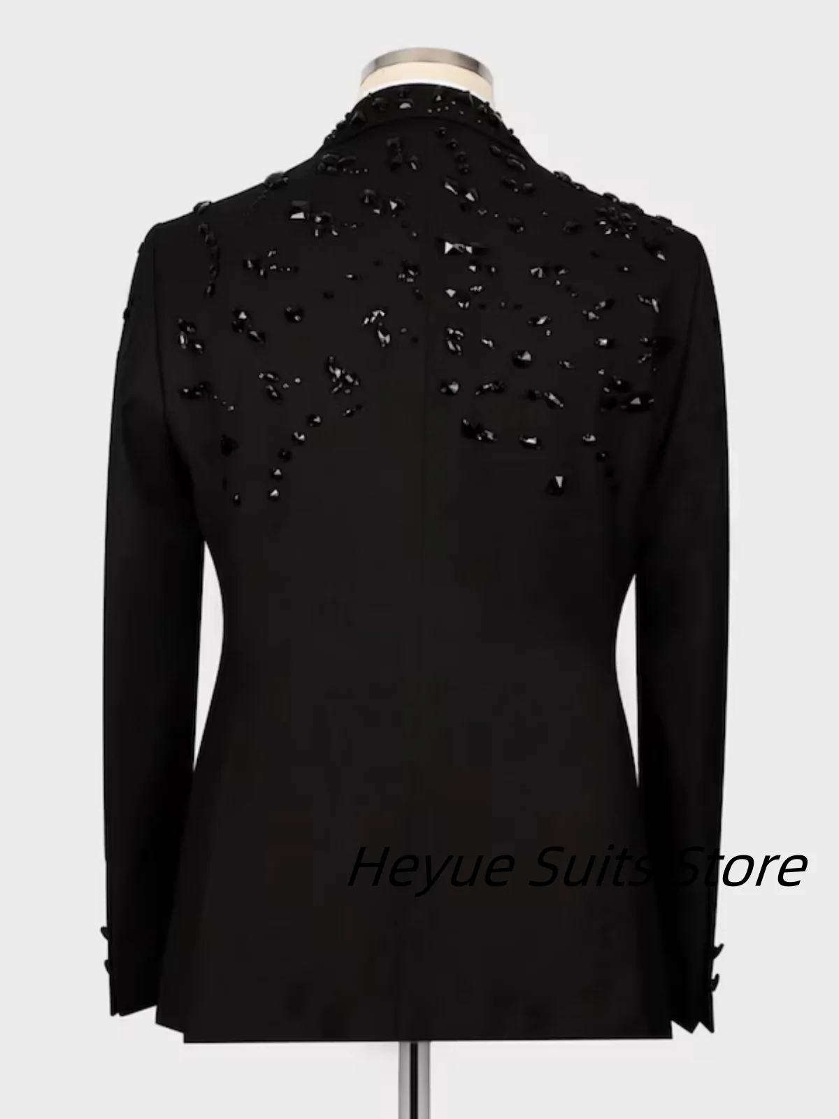 Classic Black Slim Fit Men Suits Lapel Customized Groom Wedding Party Tuxedos 2 Pieces Sets Male Blazers Fashion Costumes Homme