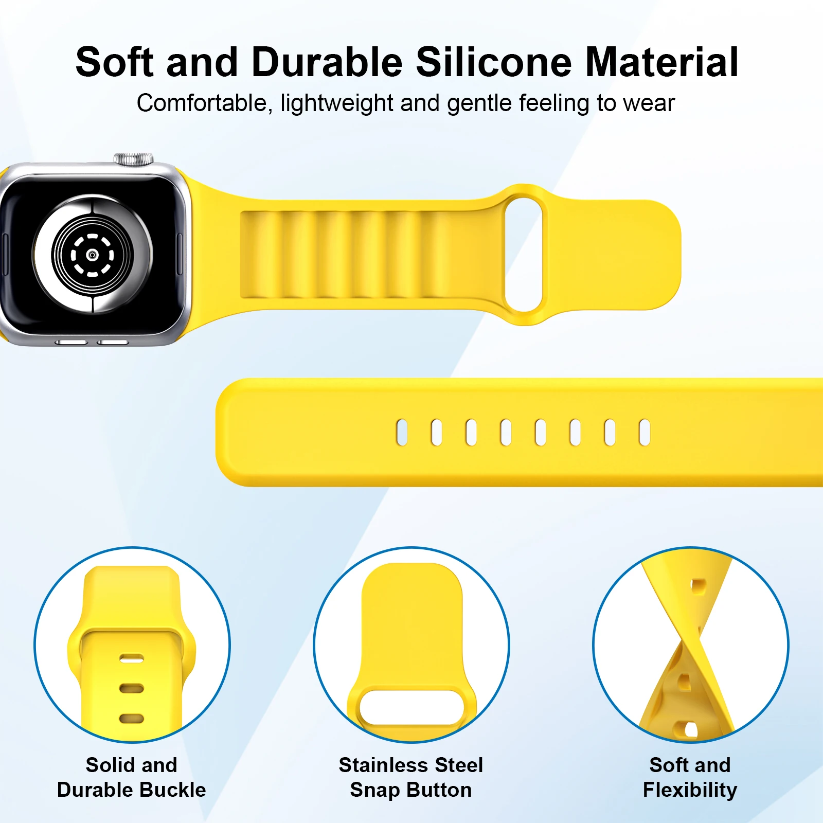 Упаковка из 6 сменных ремешков для Apple Watch, мягкие, удобные, регулируемые, подходят для iWatch Series 10 9 8 7 6 5 4 3 2 1 Se Ultra