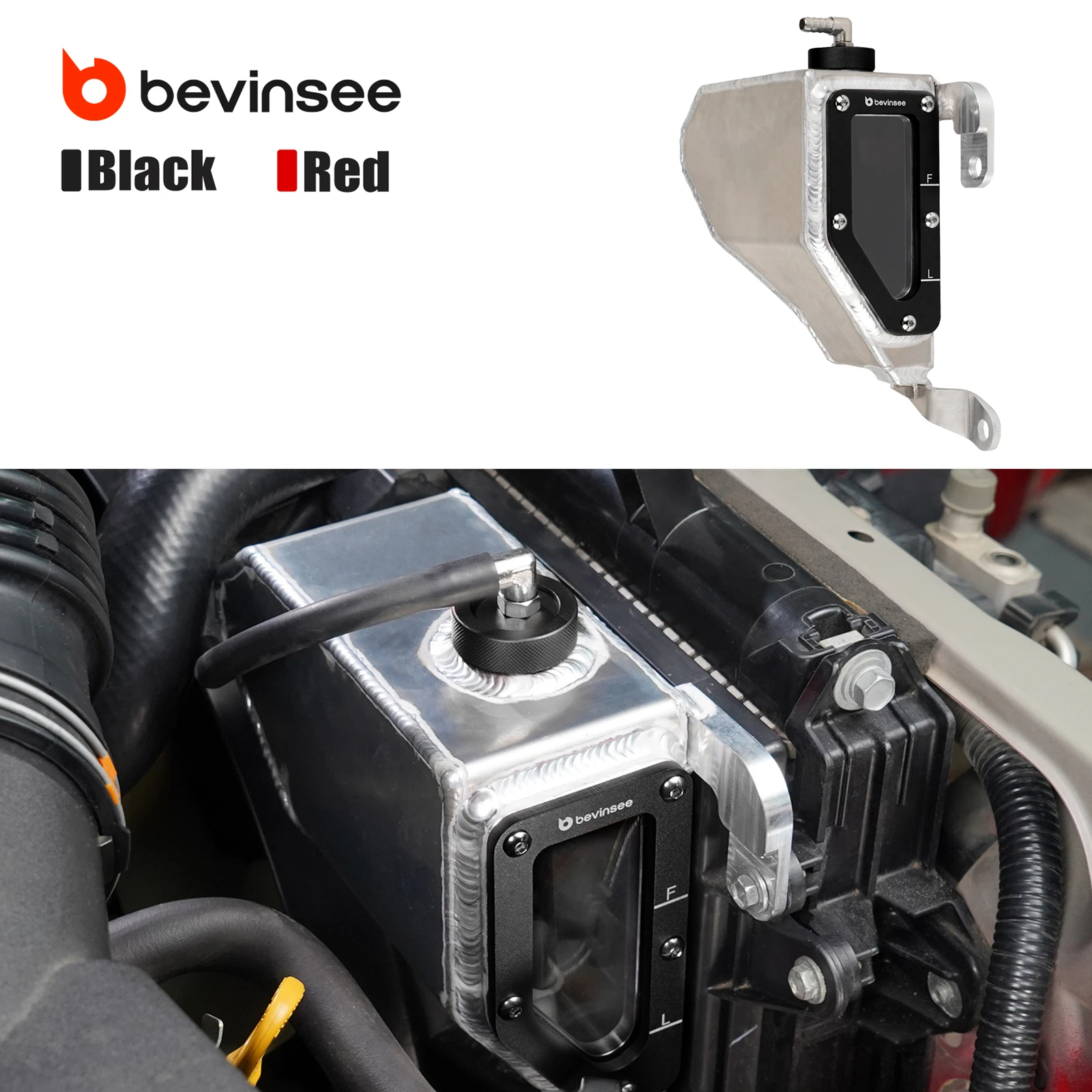 

BEVINSEE Aluminium Coolant Reservoir for Toyota 4Runner 2010-2024, Replace for 16470-31050, Car Accessories