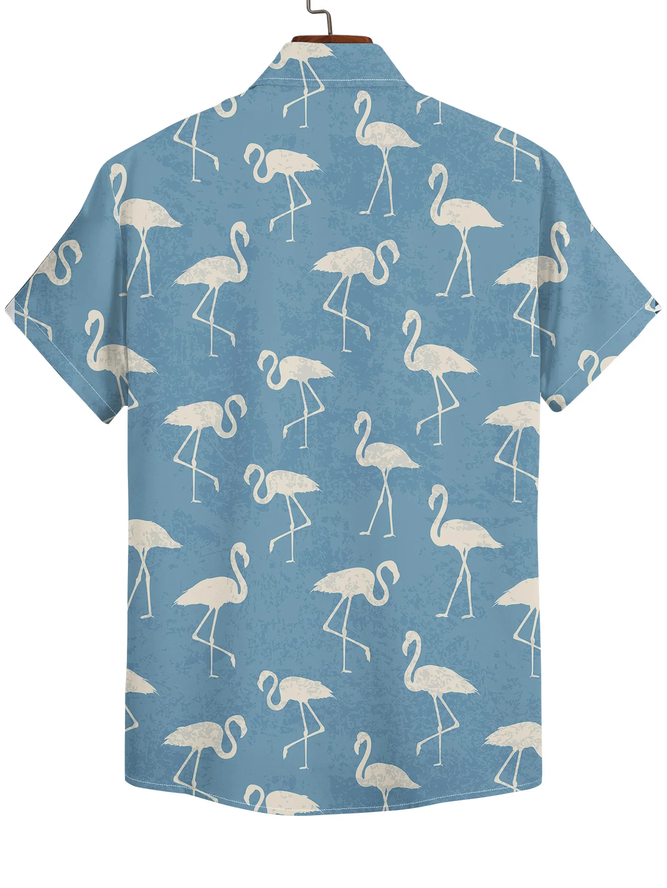 Blue Flamingo Hawaiian Shirts Beach Summer Men\'s Shirt Tropic 3D Print Shirts Women Fashion Blouse Short Sleeve Vocation Tops