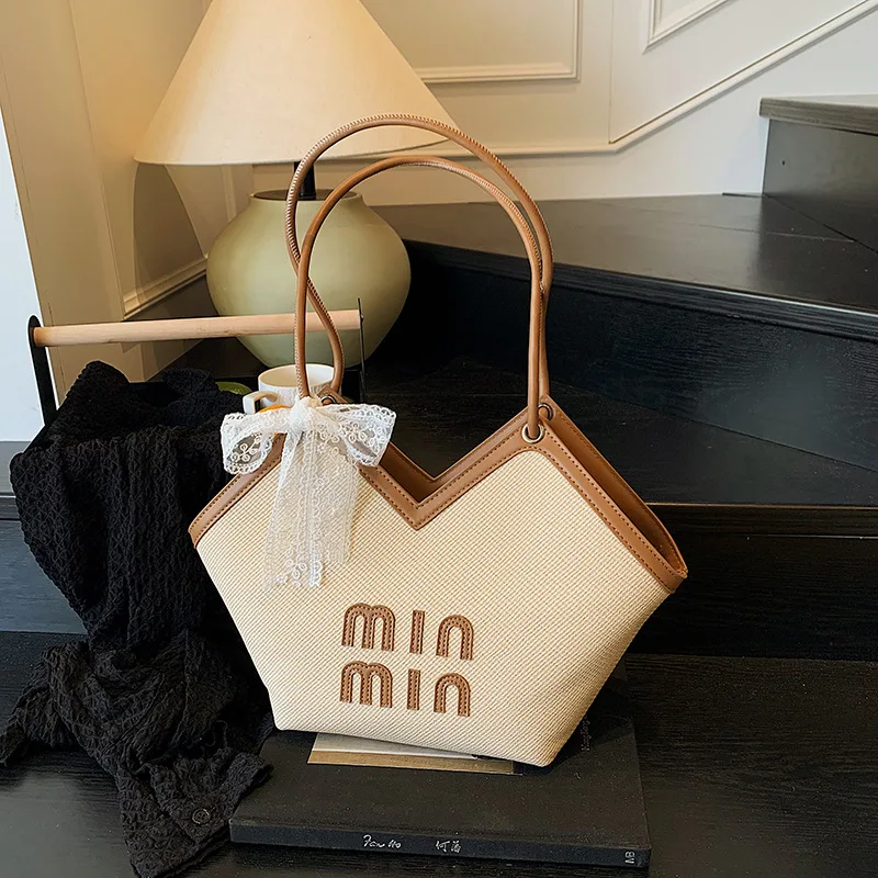 

2025 Large Tote Bag for Women - Stylish Colorblock Shoulder Bag, Spacious Work & School Bag with Top Handle