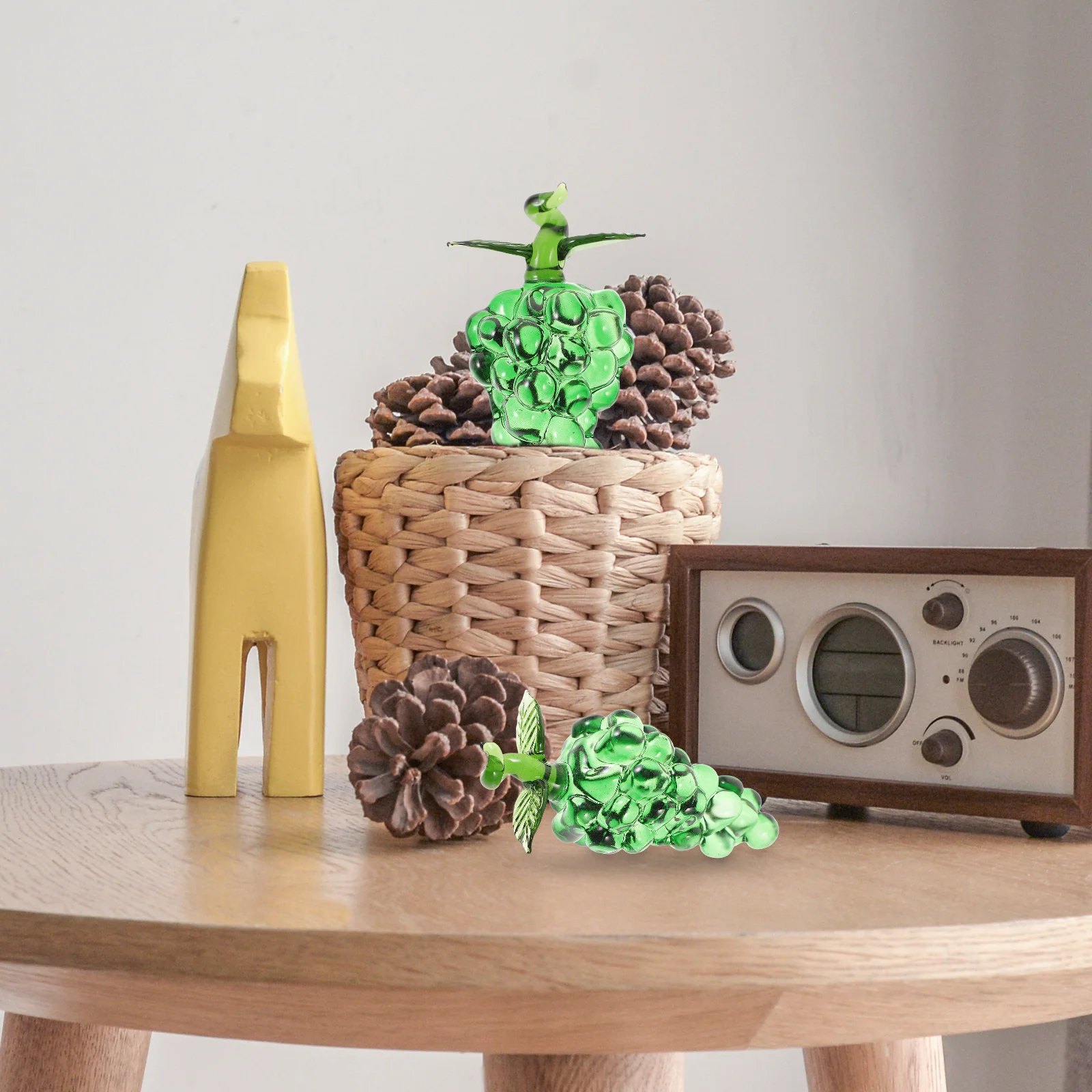 

Crystal Desktop Decoration Hand Blown Grape Sculpture Centerpiece Home Table Ornament Gift Crystal Grape Statue