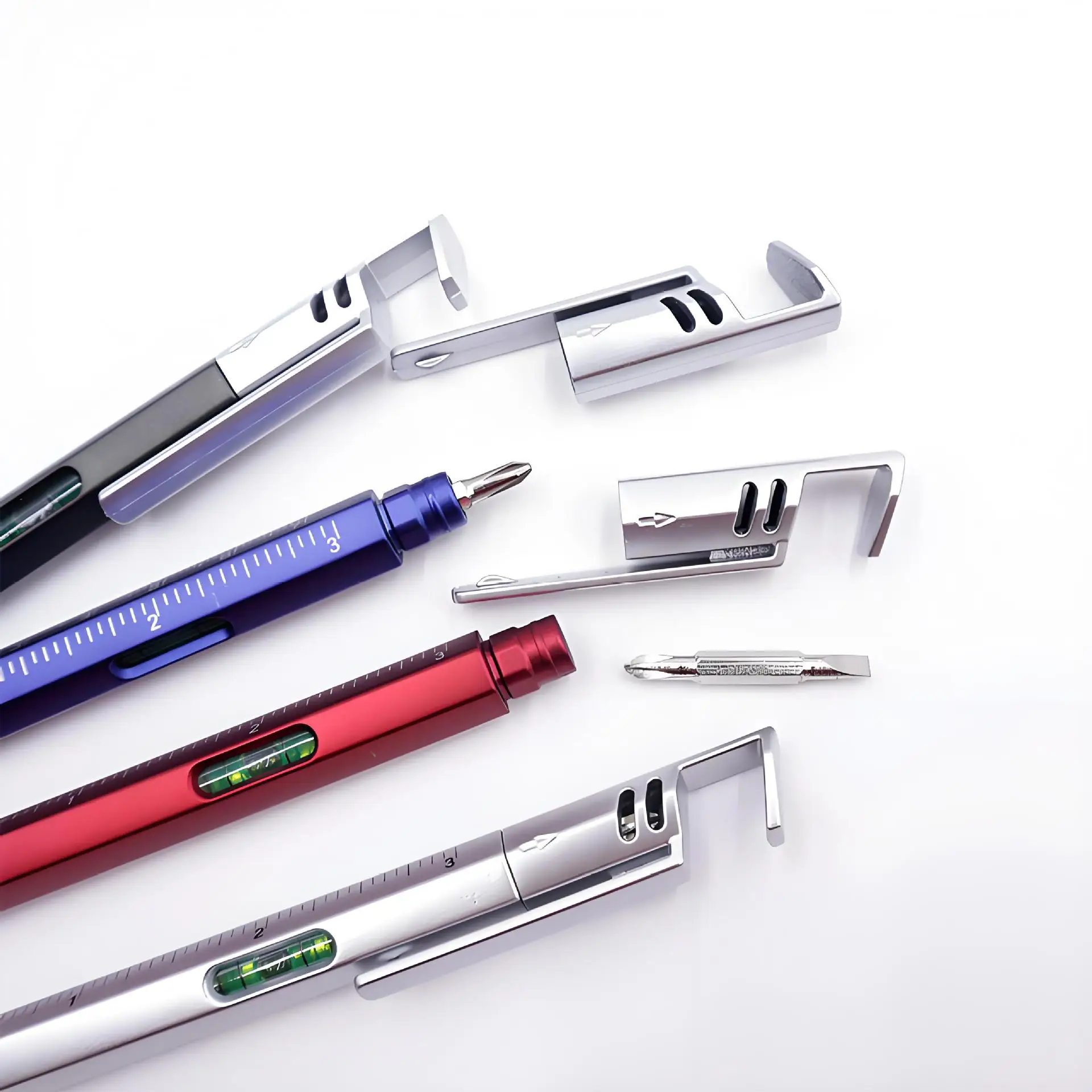 5 In1 Multifunction Ballpoint Pen With Mobile Phone Holder Measure Tool Technical Ruler Screwdriver Stylus Spirit Level 5Options