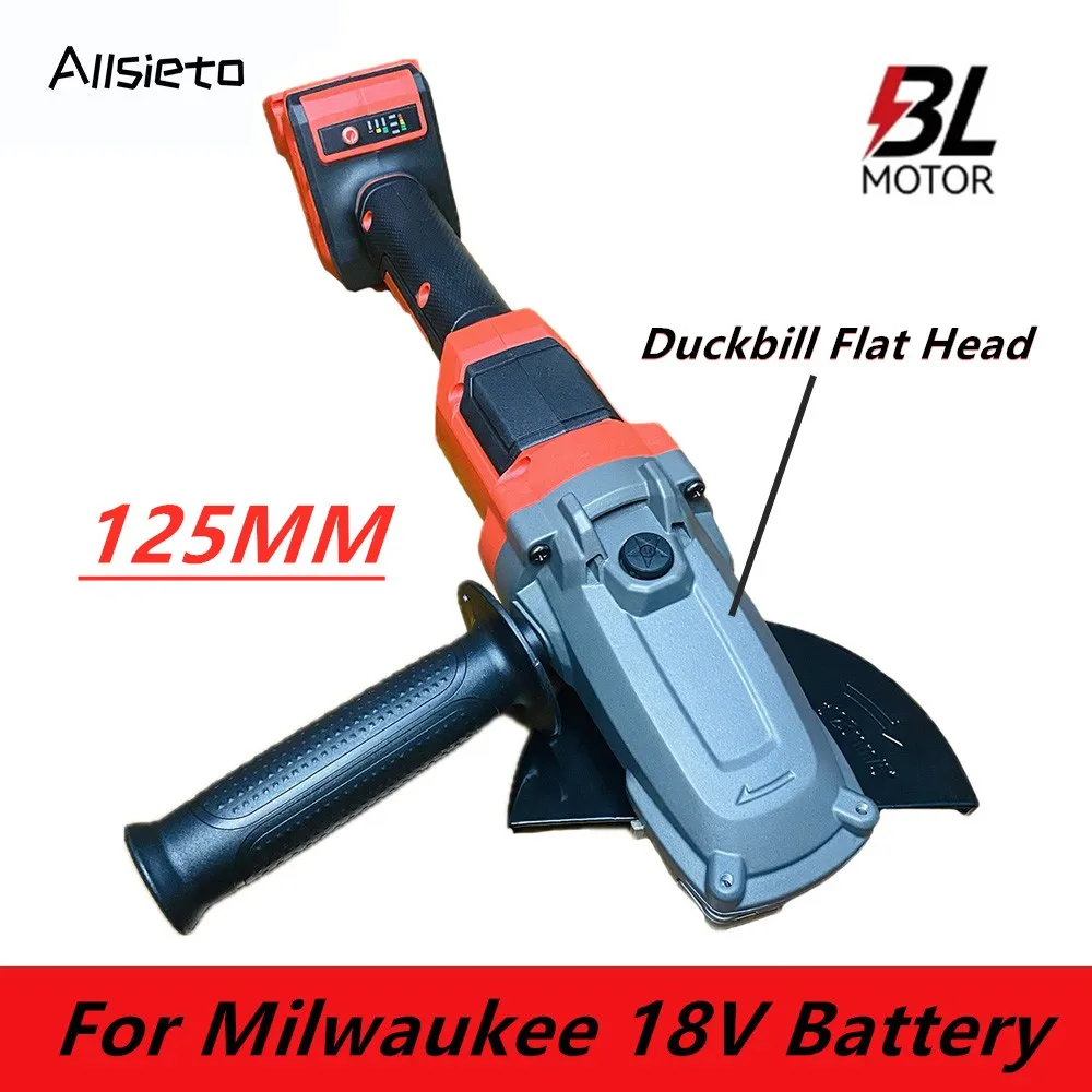 125MM Brushless Electric Angle Grinder Handheld Cordless Battery Grinder Cutter Metal Wood Power Tool For Milwaukee 18V Battery