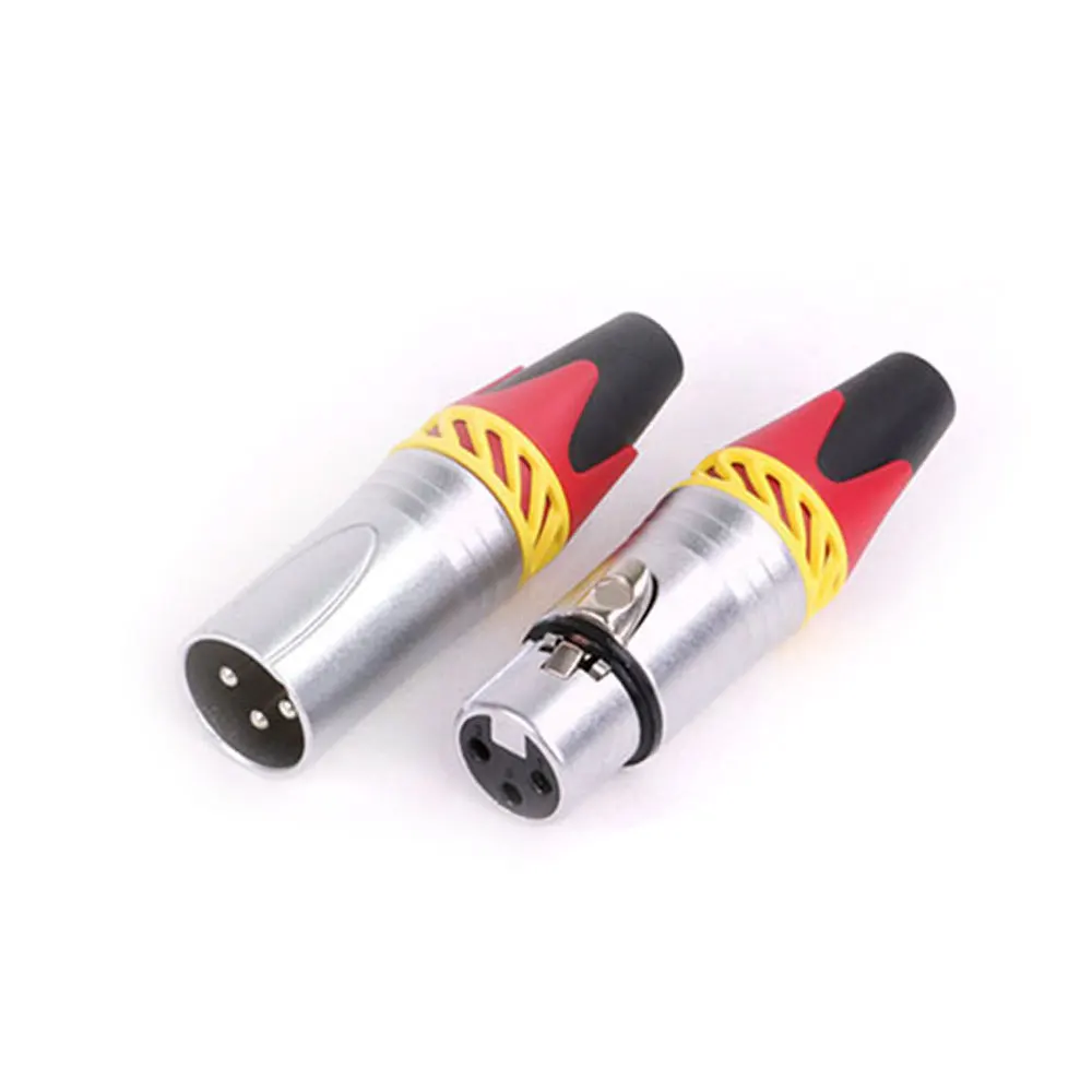 20pcs/10sets 3Pins XLR Connector Microphone MIC Male Plug&Female Jack Adapter 6 Colors Available Cannon Cable Terminal Soldering