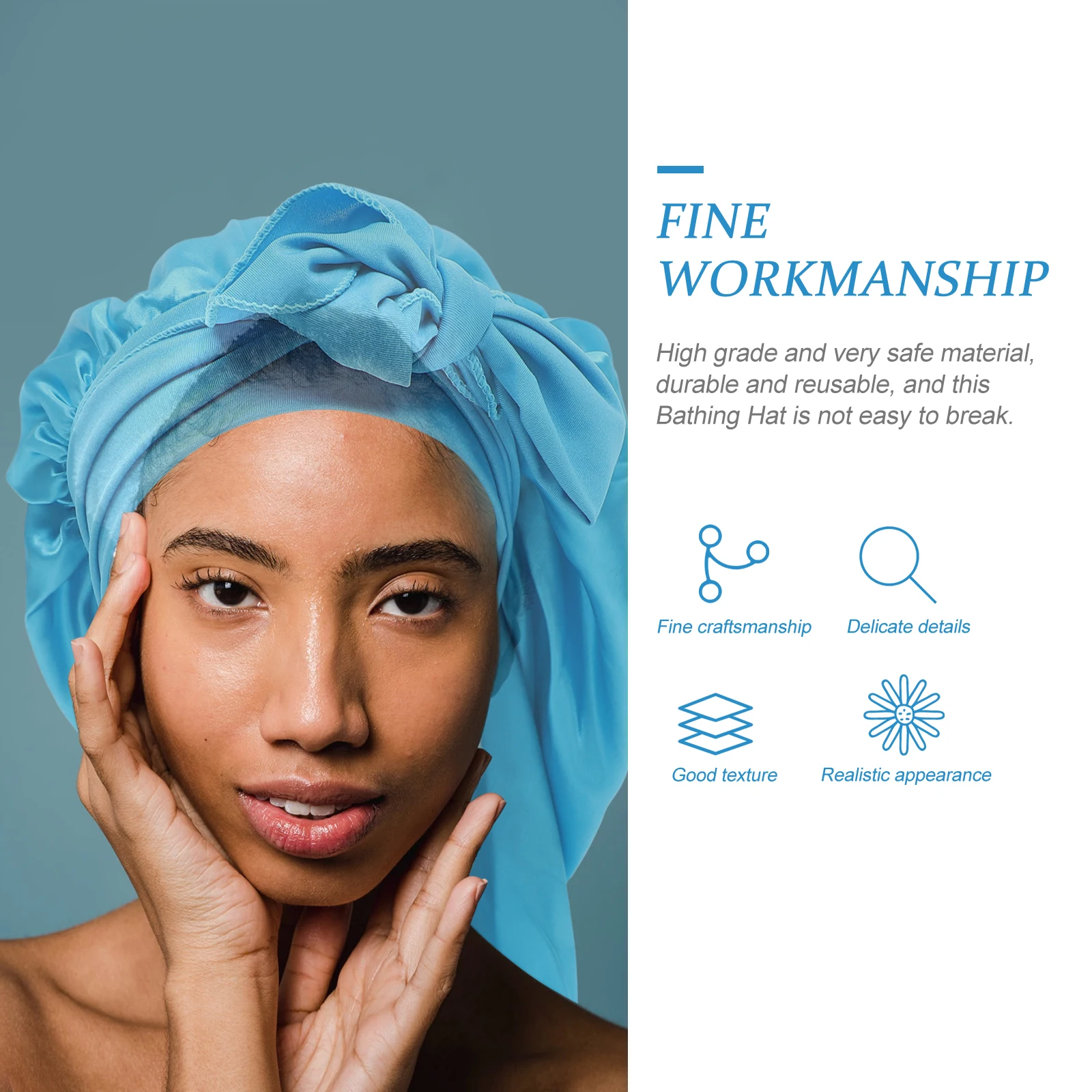 

Long Tube Sleep Cap Premium Satin Hair Wrap for Women Breathable Comfortable Night Hat Stay Warm Cool Easy Wear No Slip